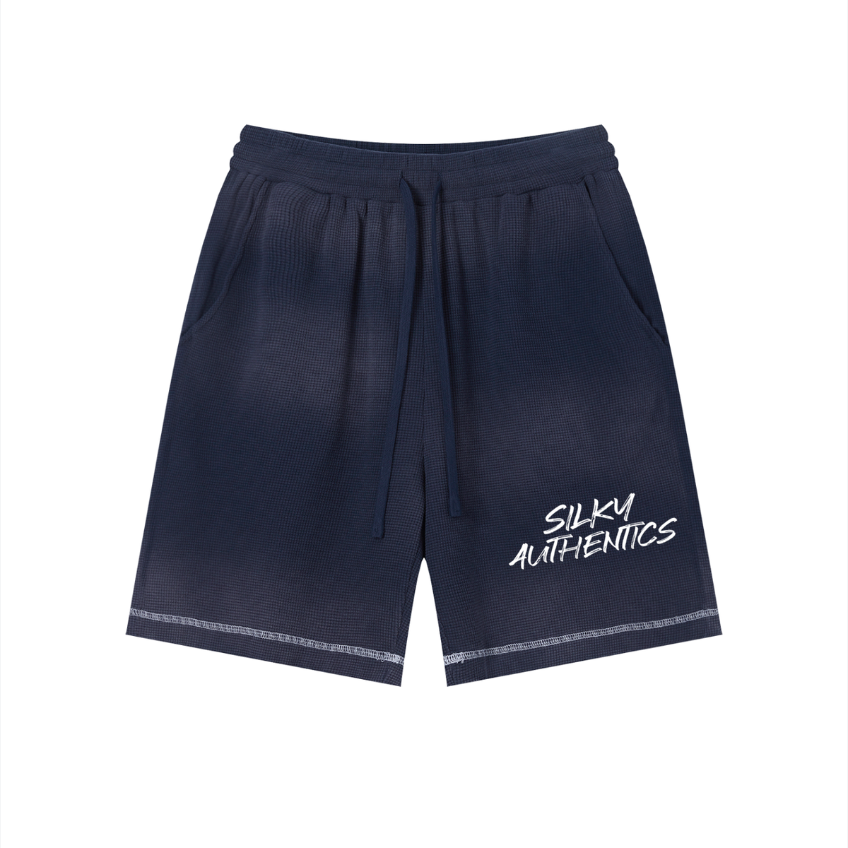 Unisex Sunfade Waffle Raw Hem Shorts
