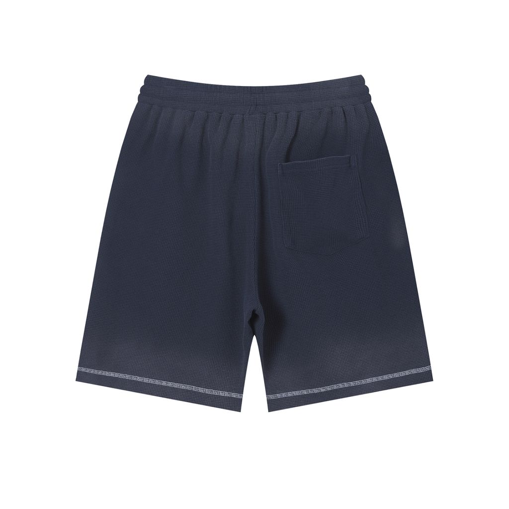 Unisex Sunfade Waffle Raw Hem Shorts