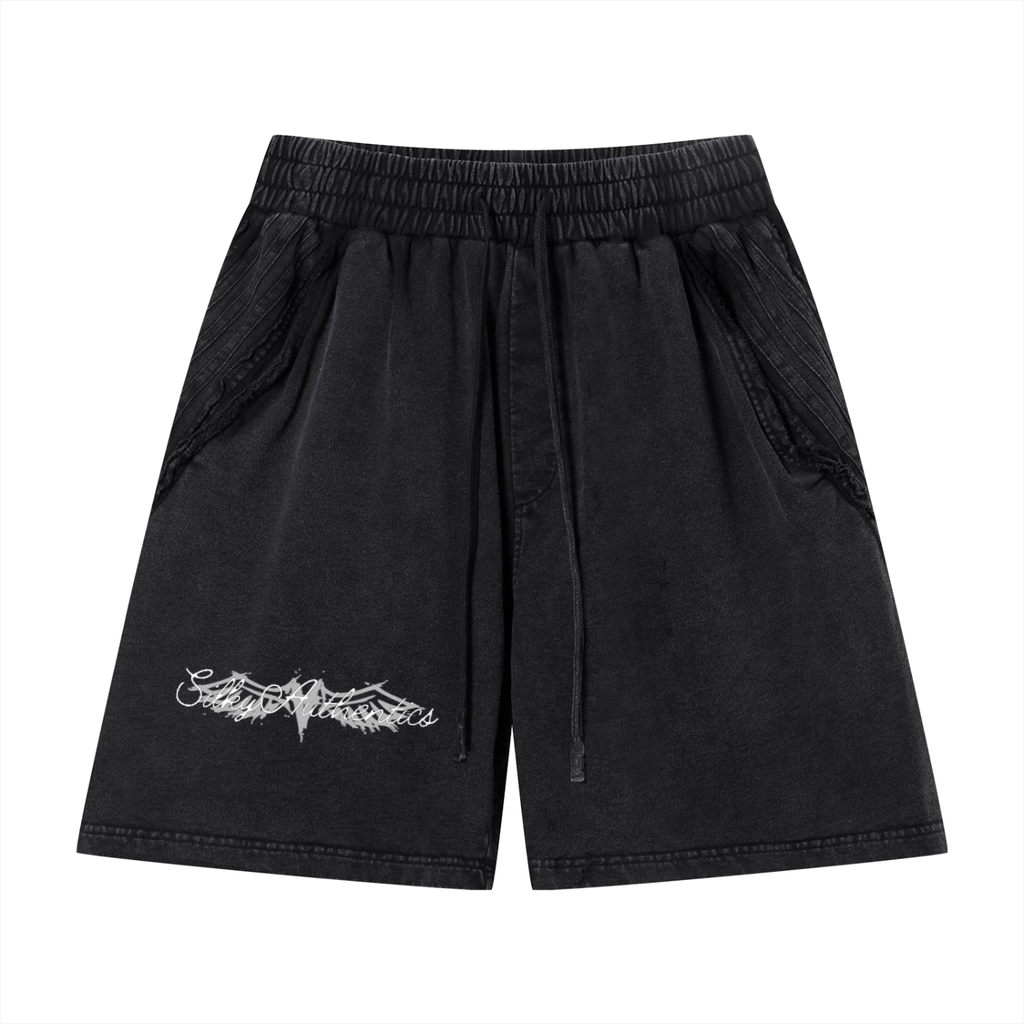 Unisex Vintage Wash Raw Edge Shorts