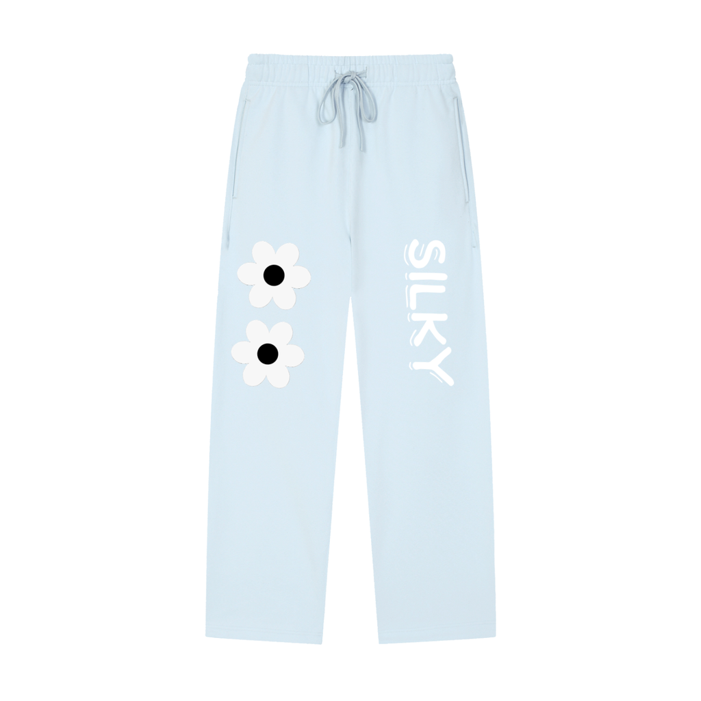 Solid Color Straight-Leg Sweatpants