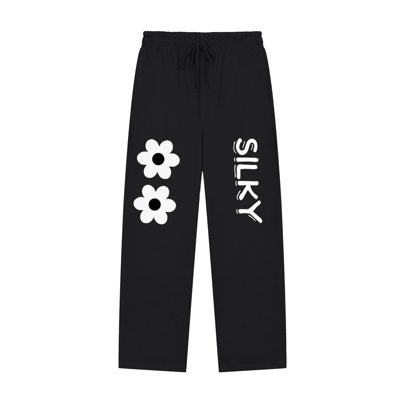 Solid Color Straight-Leg Sweatpants