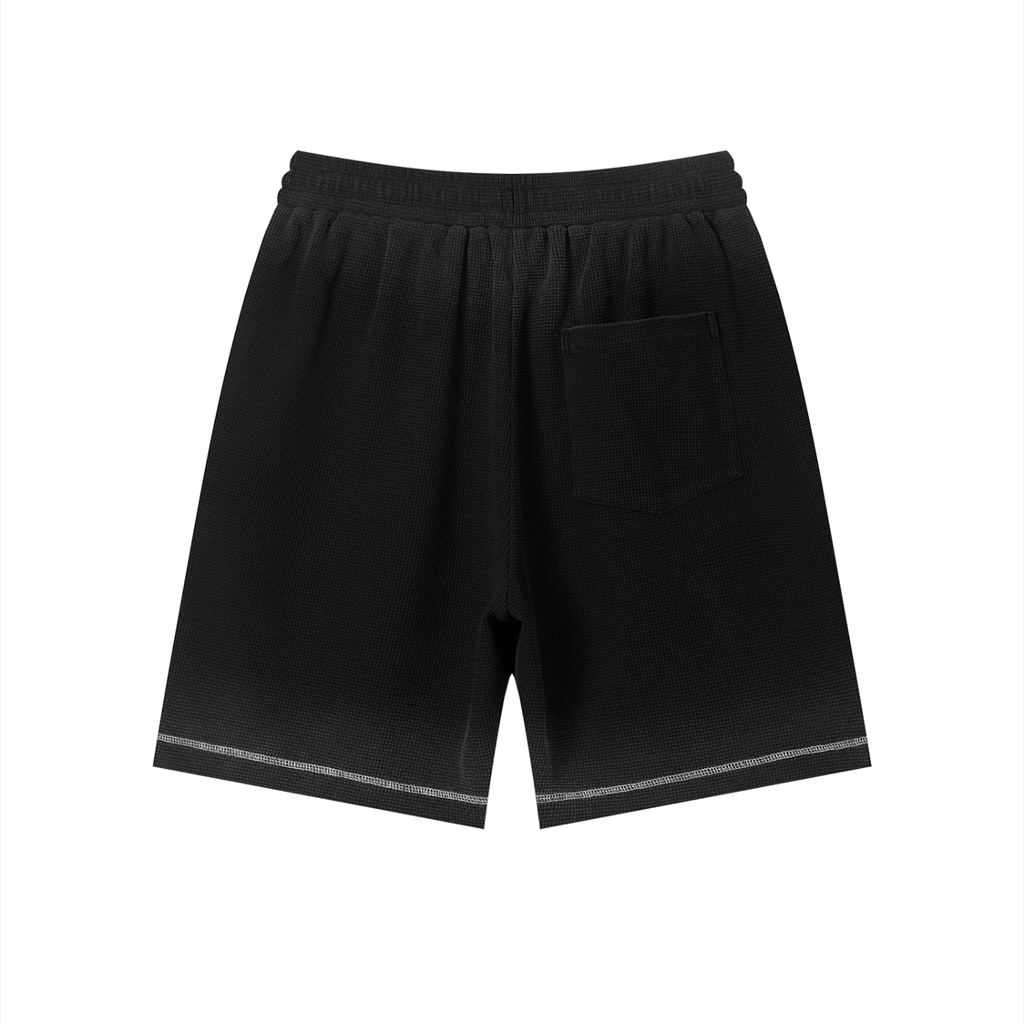 Unisex Sunfade Waffle Raw Hem Shorts