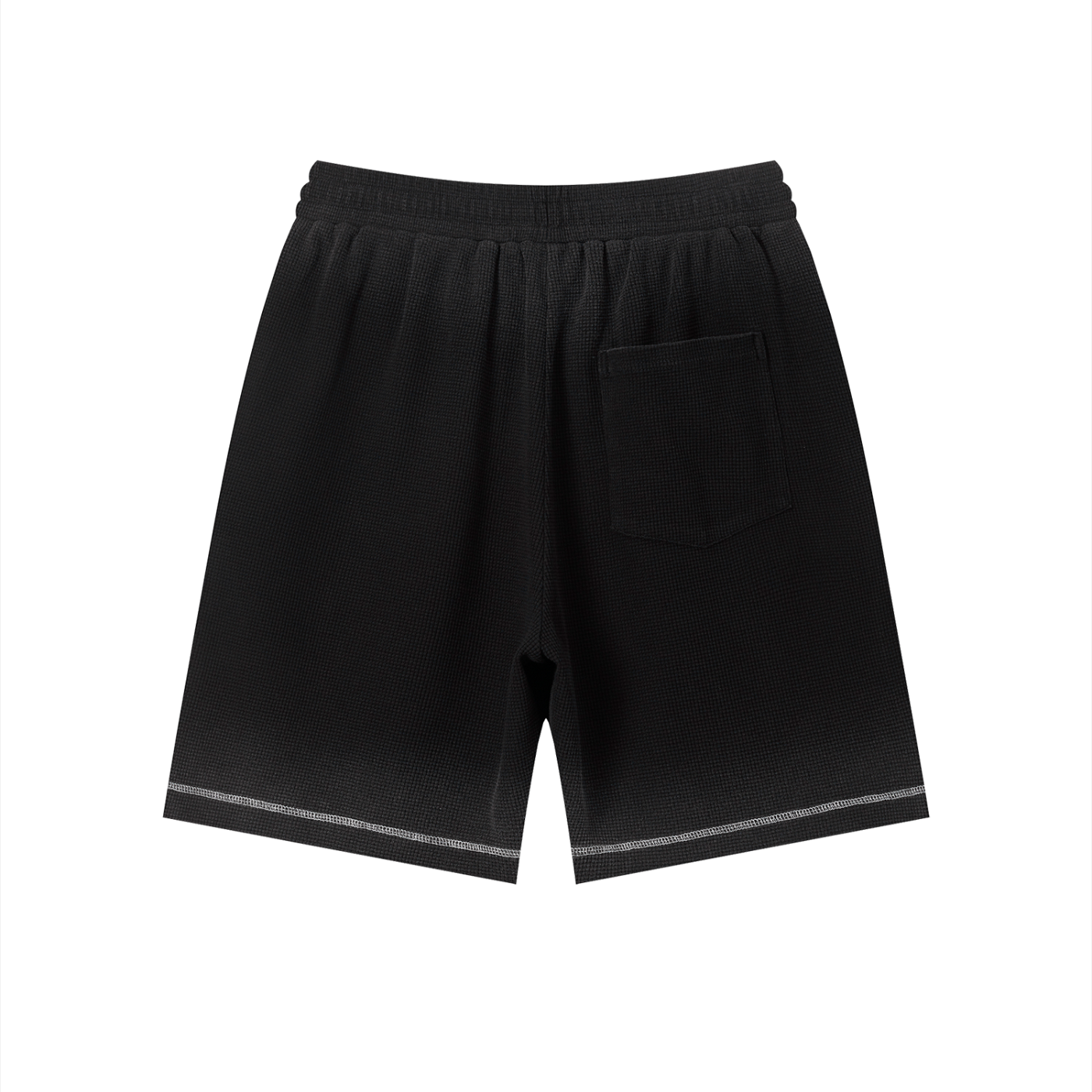 Unisex Sunfade Waffle Raw Hem Shorts