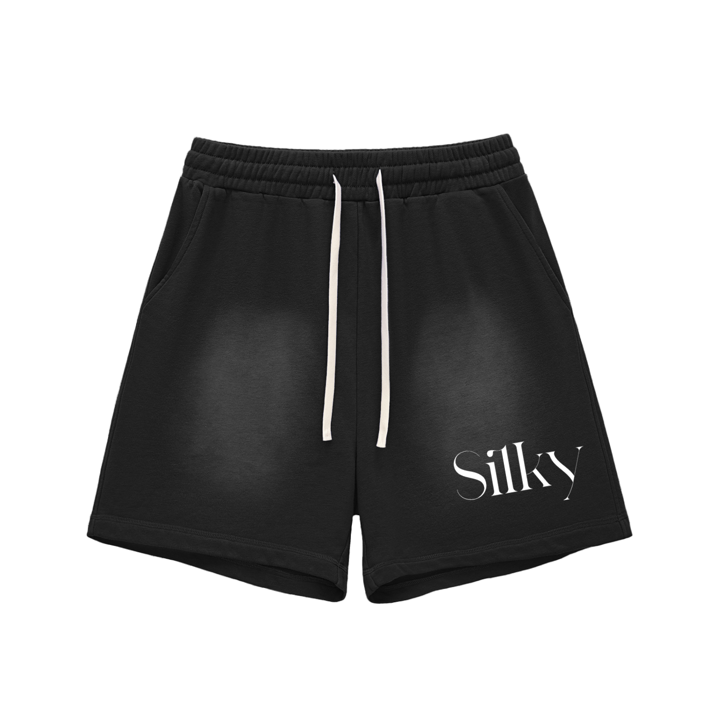 Sun Fade Raw Edge Cotton Shorts