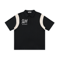 Contrast Panel Cotton Polo Shirt