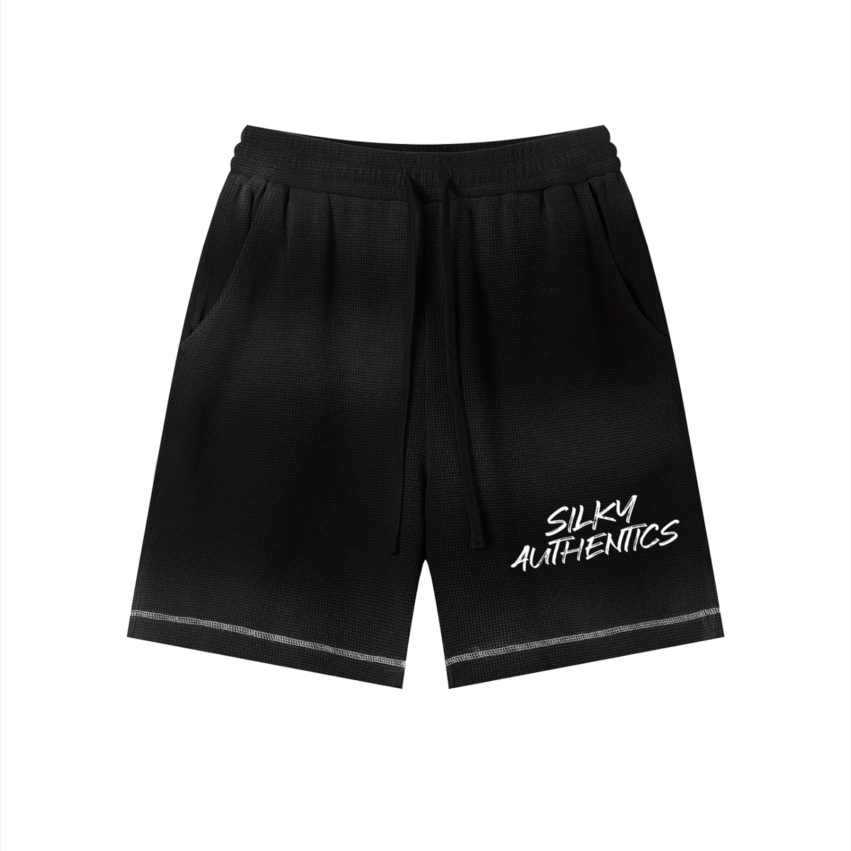 Unisex Sunfade Waffle Raw Hem Shorts