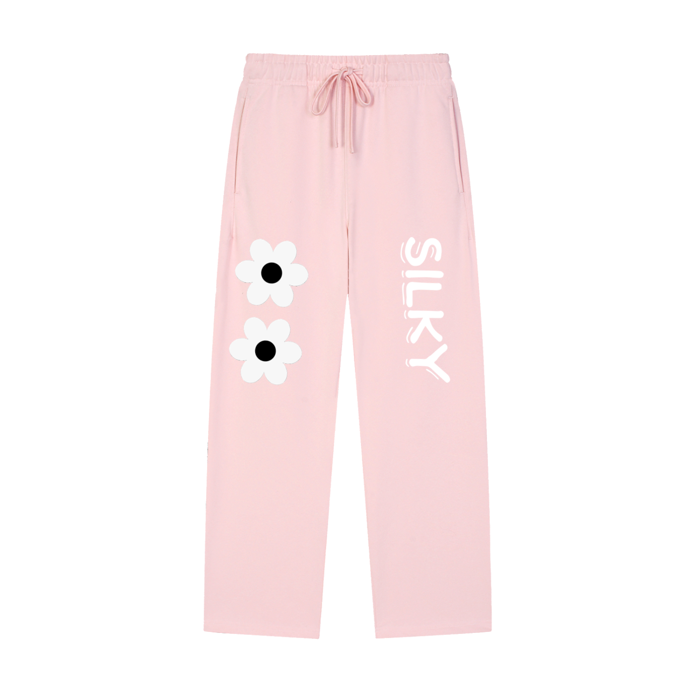 Solid Color Straight-Leg Sweatpants