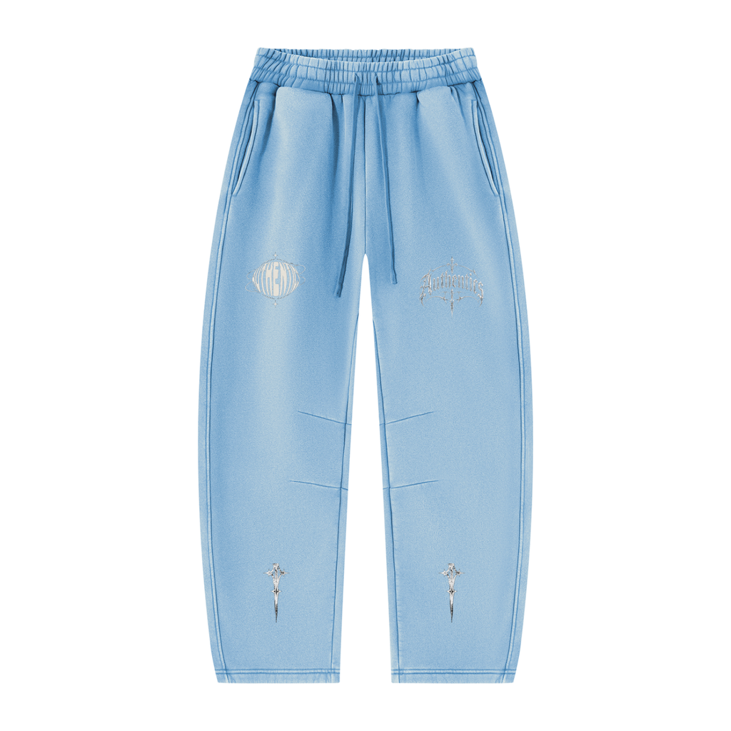 Unisex Vintage Wash Barrel Leg Fleece Sweatpants