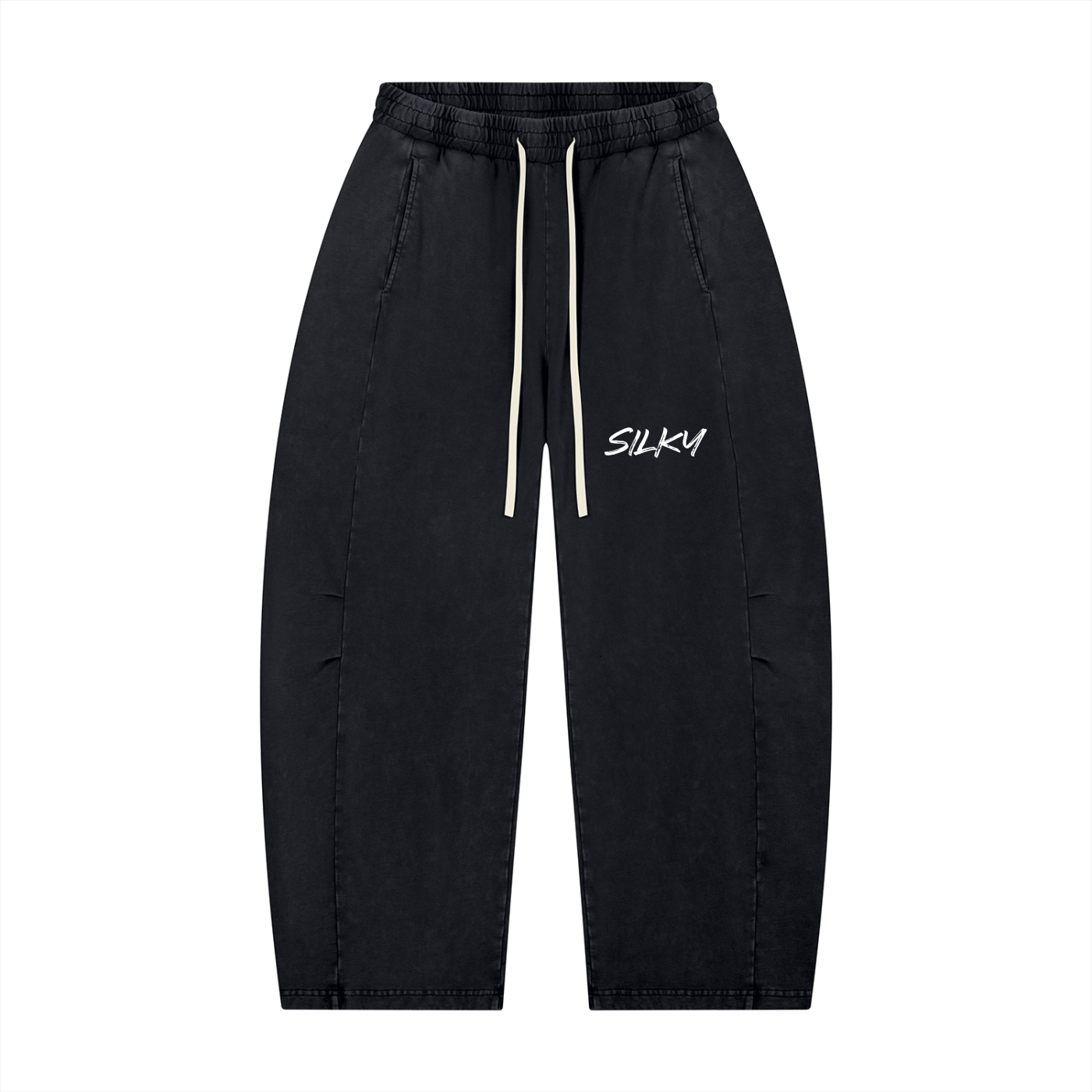 Unisex Mineral Wash Barrel Leg Pants