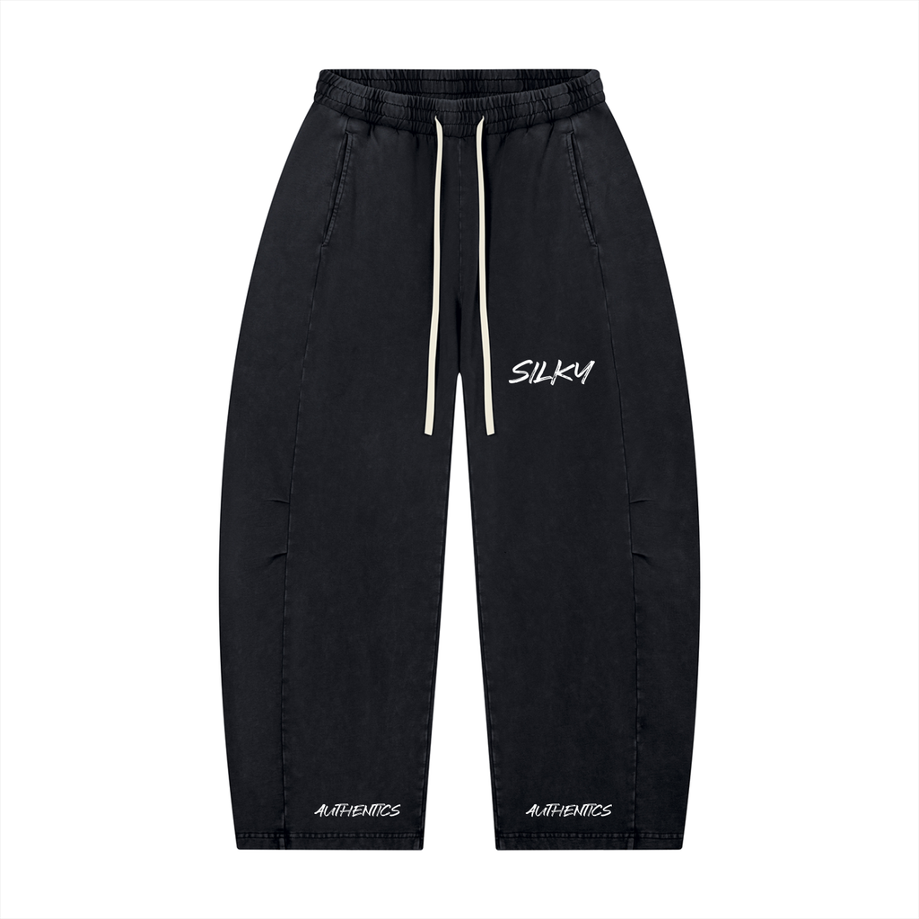 Unisex Mineral Wash Barrel Leg Pants