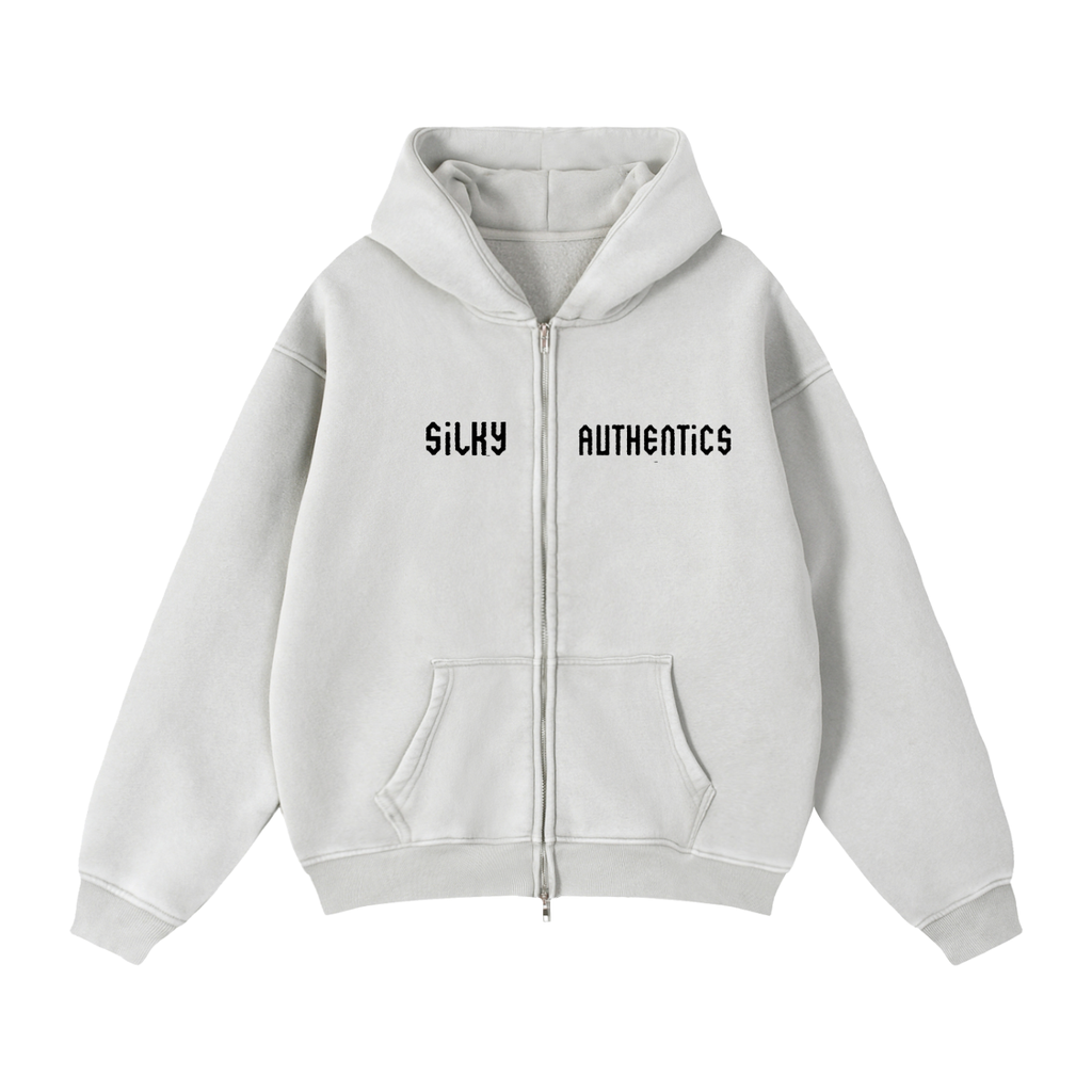 Zip-Through Boxy Fleece Hoodie