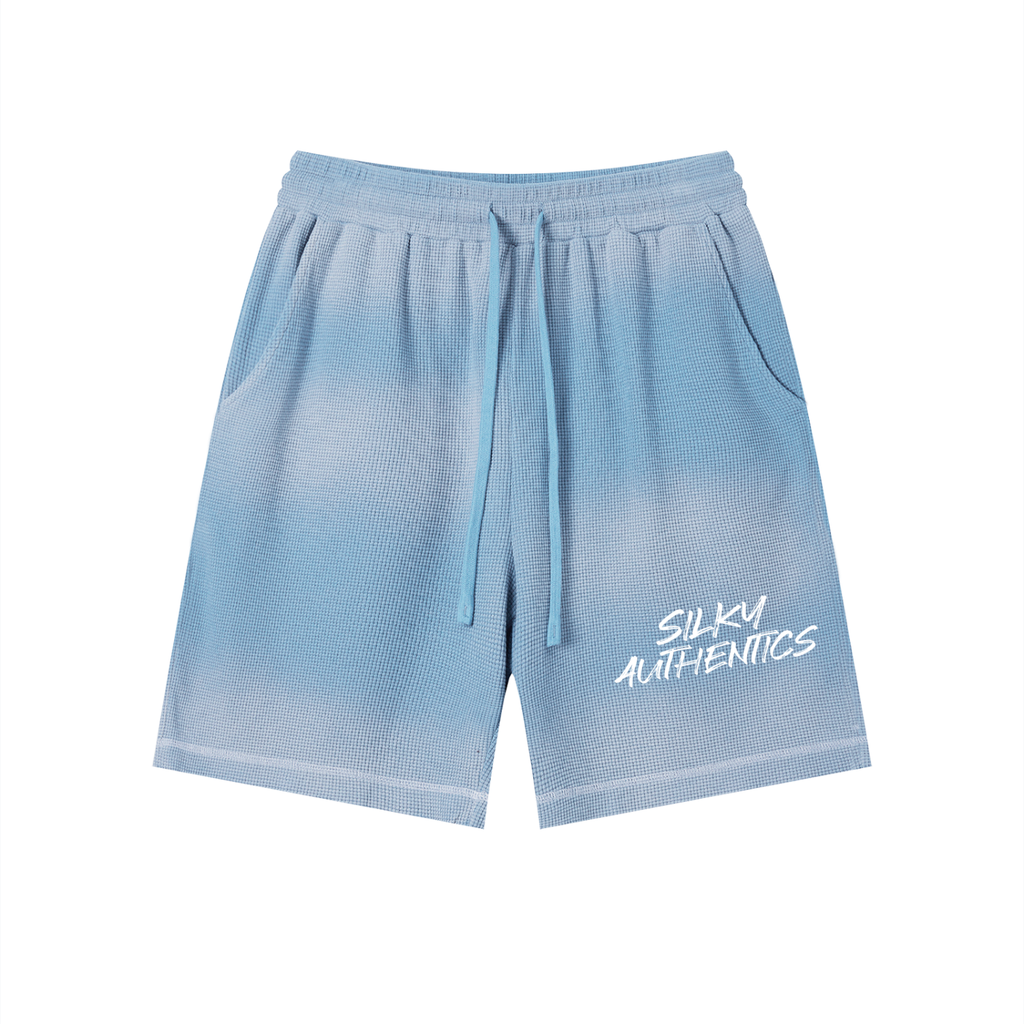 Unisex Sunfade Waffle Raw Hem Shorts