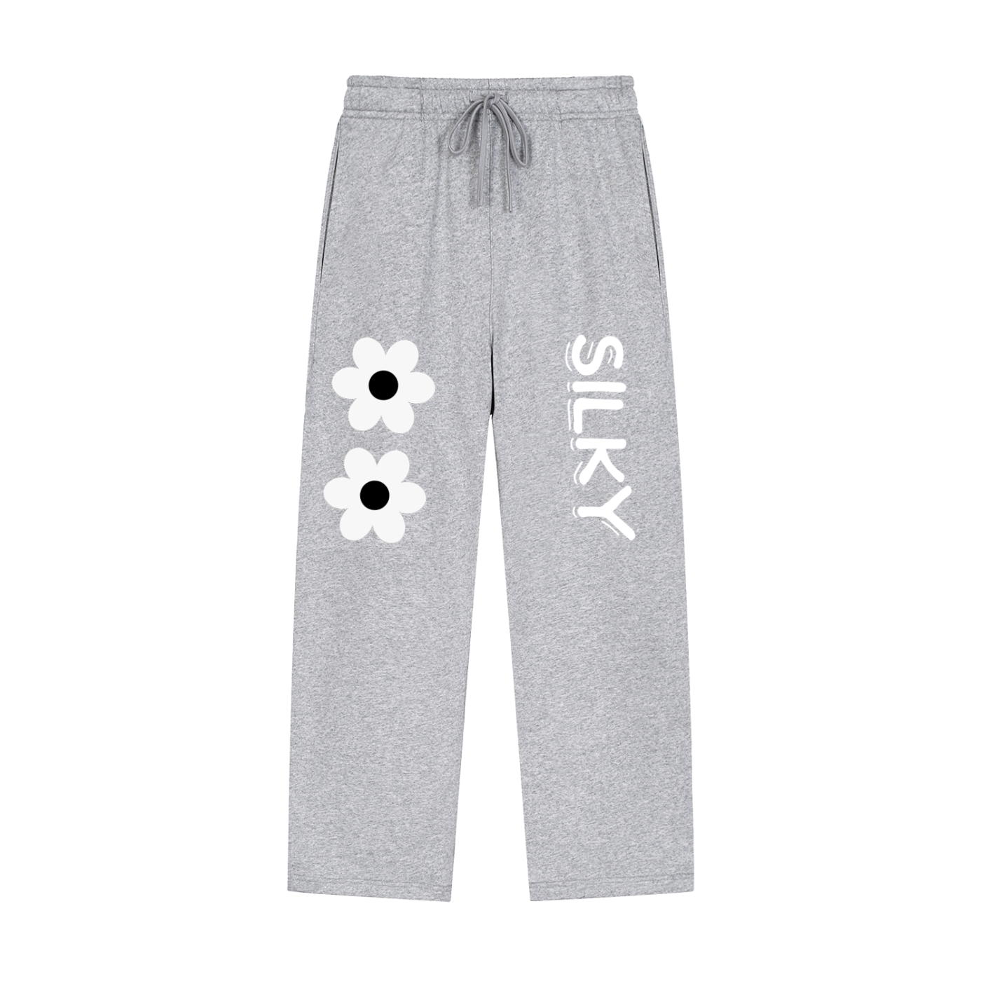Solid Color Straight-Leg Sweatpants